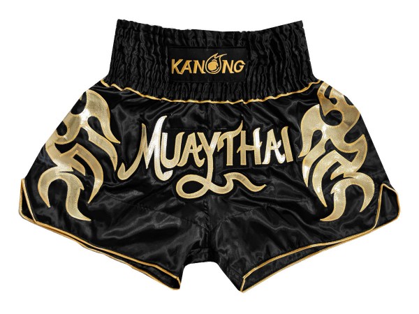 Kanong Thai Tattoo Boxing Shorts : KNS-134-Black