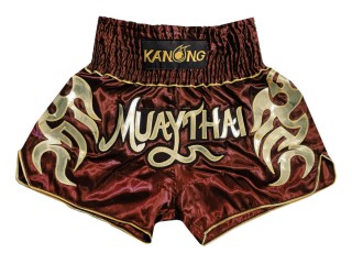 Kanong Thai Tattoo Boxing Shorts : KNS-134-Maroon