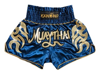 Kanong Thai Tattoo Boxing Shorts : KNS-134-Navy