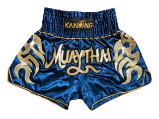 Kanong Thai Tattoo Muay Thai Shorts : KNS-134-Navy