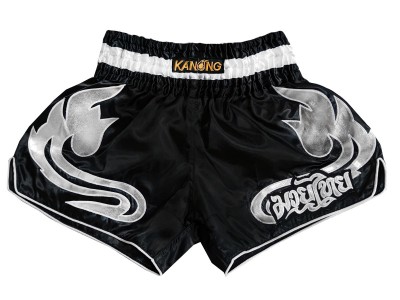 Kanong Low waist Muay Thai Shorts : KNSRTO-209-Black