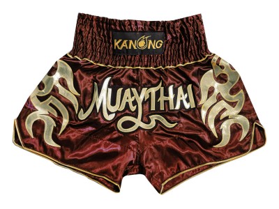 Kanong Muay Thai Tattoo Boxing Shorts : KNS-134-Maroon