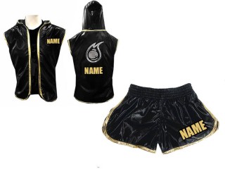 Customized Kanong Women Boxing Jacket + Boxing Shorts : Black