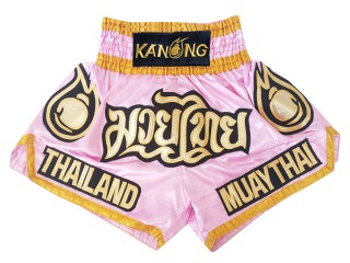 Kanong Punch Flame Muay Thai Boxing Shorts : KNS-118-Pink-K