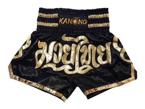 Kanong Muay Thai Shorts : KNS-121-Black-K