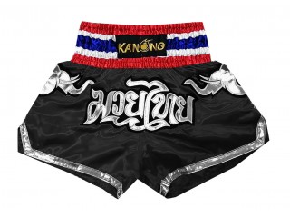 Kanong Elephant Muay Thai Boxing Shorts : KNS-125-Black-K