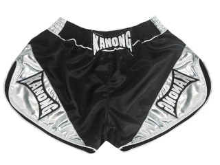 Kanong Boxing Shorts for Women : KNSRTO-201-Black-Silver