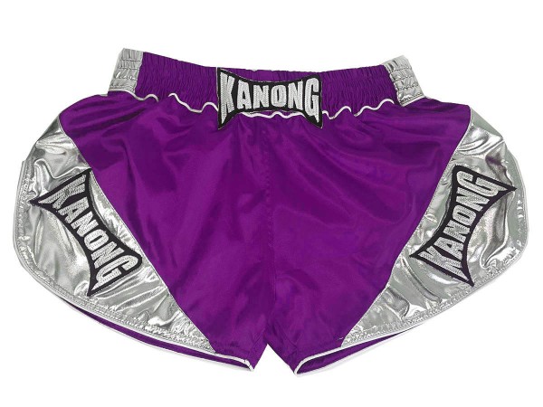 Kanong Boxing Fight Shorts for Women : KNSRTO-201-Purple-Silver
