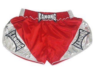 Kanong Boxing Fight Shorts for Women : KNSRTO-201-Red-Silver