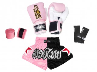 Thai Boxing complete set for Kids : Light Pink