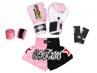 Thai Boxing Bundle set for Muay Thai Kids : Light Pink