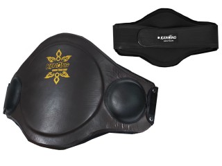 Kanong Professional Real Leather Boxing Belly Pad : Brown/Black