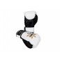 Kanong Genuine Leather Muay Thai Boxing Gloves : White/Black