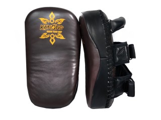Kanong Boxing Curved Kick Pads for Professional : Brown/Black