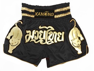 Kanong Thai Kick Box Shorts : KNS-135-Black