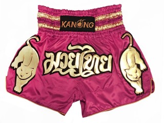 Kanong Thai Kick Box Shorts : KNS-135-DarkPink