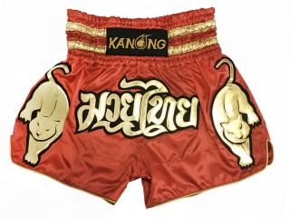 Kanong Muay Thai Kick Boxing Shorts : KNS-135-Red