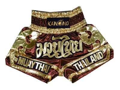 Kanong Muay  Thai Shorts : KNS-136-Maroon