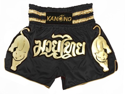 Kanong Tiger Kick Boxing Shorts : KNS-135-Black