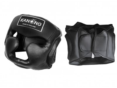 Kanong Muay Thai  Boxing Training Head Gear Helmet : Black