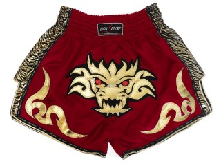 Boxsense Muay Thai Boxing Shorts Retro : BXSRTO-026-Maroon