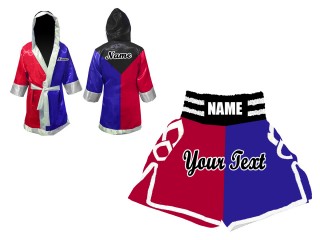 Kanong Boxing Gown + Boxing Shorts : Black/Blue/Red