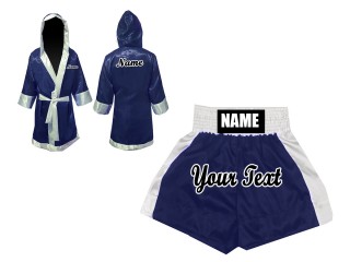 Personalized Kanong Boxing Gown + Boxing Shorts : Navy