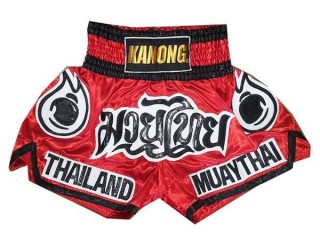 Kanong Muay Thai Boxing Shorts : KNS-118-Red