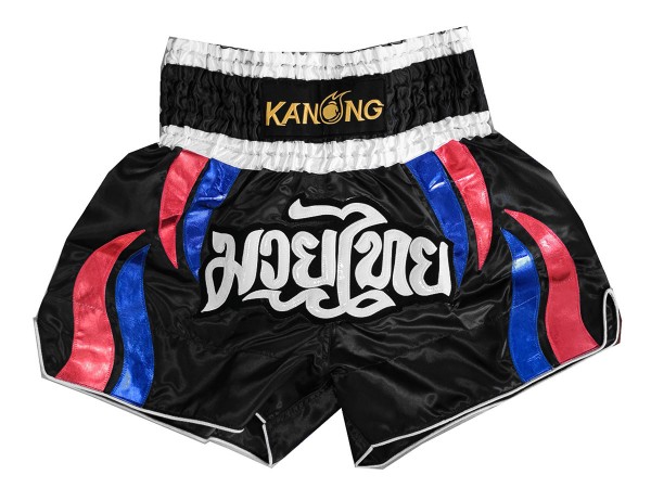 Kanong Flame Thai Boxing Shorts : KNS-138-Black