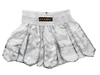 Kanong Gladiator Muay Thai Boxing Shorts : KNS-139-White