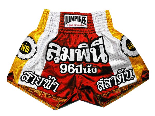 Lumpinee Muay Thai Shorts : LUM-001-Red