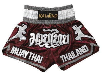 Kanong Fighter Muay Thai Shorts : KNS-133-Maroon