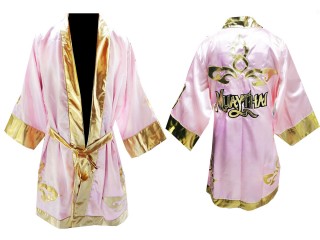 Customized Kanong Pink Boxing Robe : Pink Lai Thai